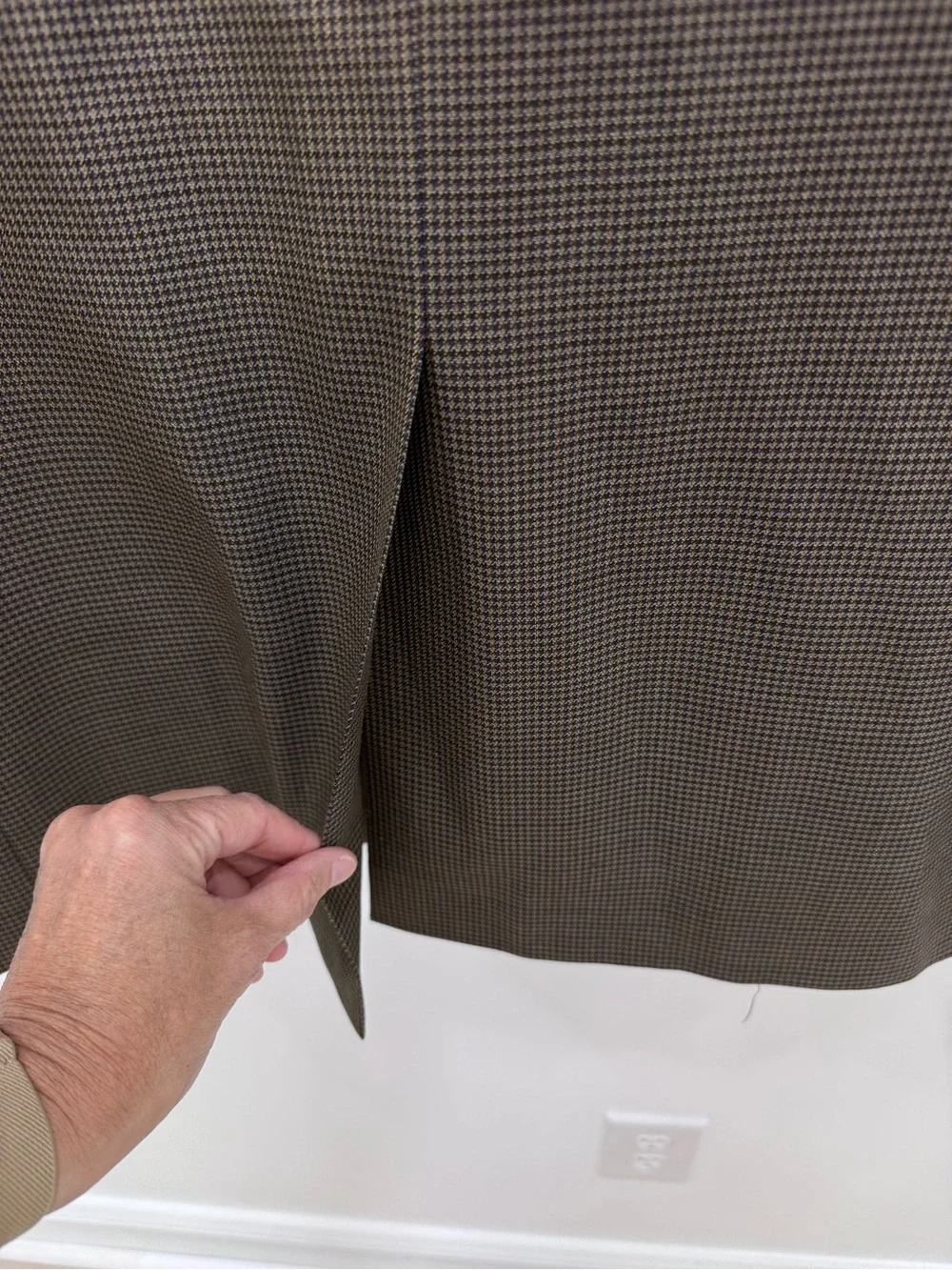 Ralph Lauren Blue Label Silk Wool‎ Brown Houndstooth Blazer Mens 50 L